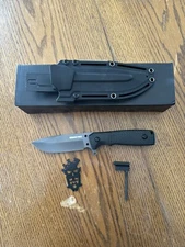 BURNING PINES Survival Knife W/Sharpener And Fire Starter Bushcraft Hunting