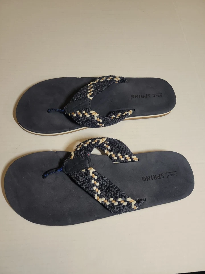 Call It Spring Flip Flops New Blue Braided Strap Unisex/ Women Size 11 - Image 2 of 4