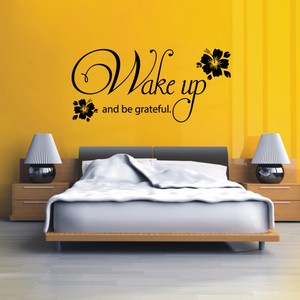 Wake Up And Be Grateful Wall Art Quote Vinyl Transfer Decal Sticker Home Decor Ebay