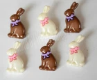 Chocolate Bunnies / Easter Candy Rabbit Shank Back Buttons / Jesse James