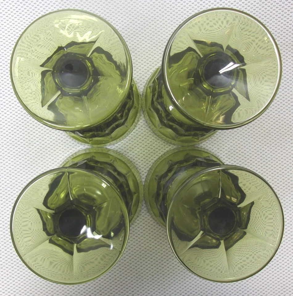 NORITAKE PERSPECTIVE Goblets, Box of 4 AVOCADO GREEN NOS Mid Century Modern - Image 4 of 4