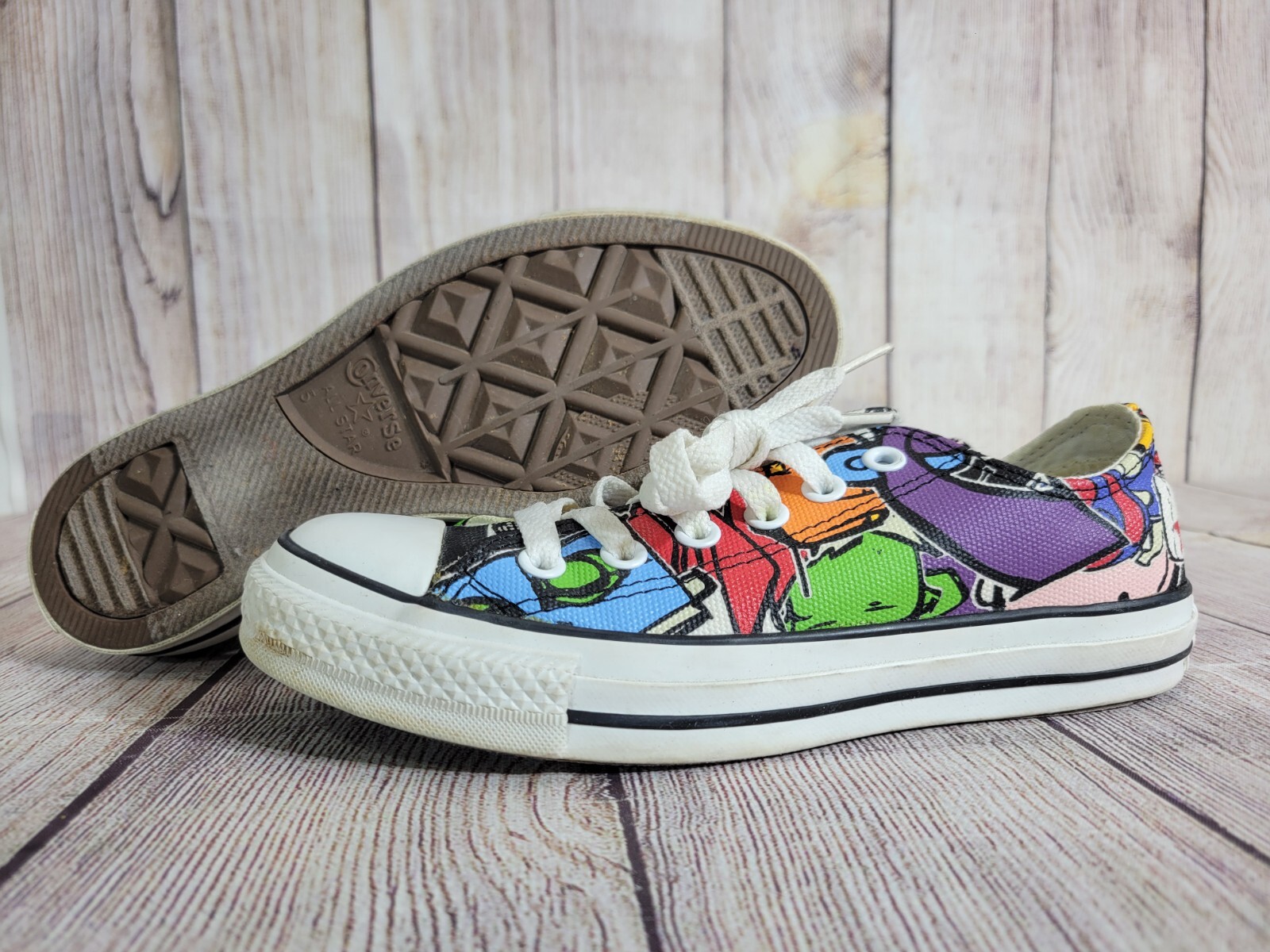 PONY Scarpe Converse All Star Cartoni Animati Adesivi Uomo 5 Wo's 7