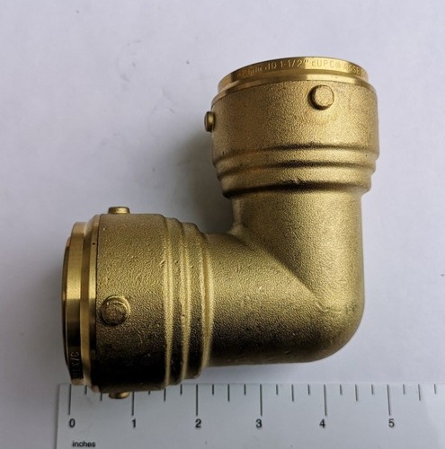 1 Pack XFITTING 1-1/2" X 1-1/2" Push Fit Elbow, 42 MM, For Copper, PEX, CPVC