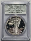 1991-S PROOF AMERICAN SILVER EAGLE DOILY PCGS PR70DCAM Certified Coin