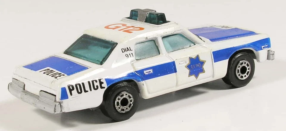 MATCHBOX 10 PLYMOUTH GRAN FURY POLICE CAR MED BLUE TAMPO DEEP DOOR SHUTS BZT - Image 3 of 4