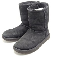 UGG Classic Short II Black Suede Shearling Boots 1016223 Womens Size 8