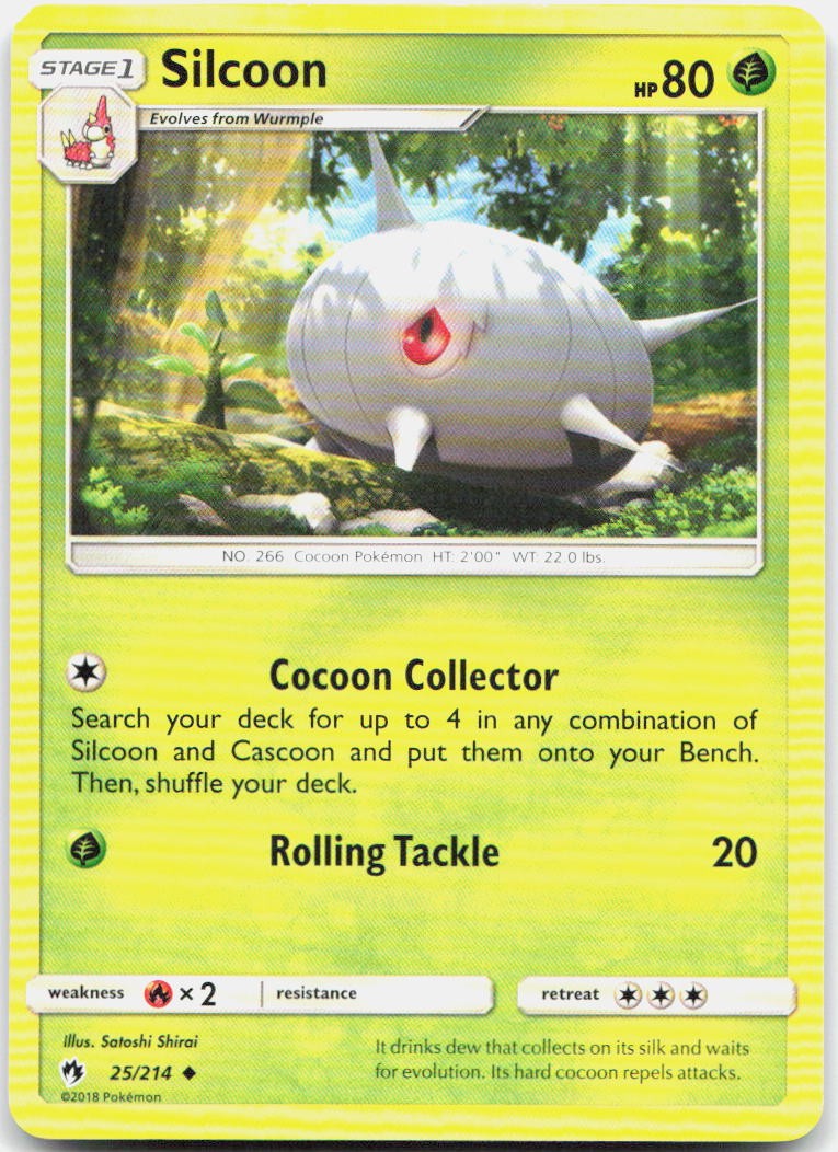 Silcoon 25/214 Uncommon Lost Thunder Pokemon LP