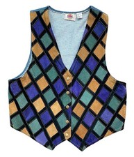 VTG 80s Blue Creek Jeans Suede Patchwork Leather Denim Vest Women  s sz Large L