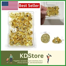 50PCS Gold Metal Lapel Pin Backs Clutch Insignia Clutches Replacements