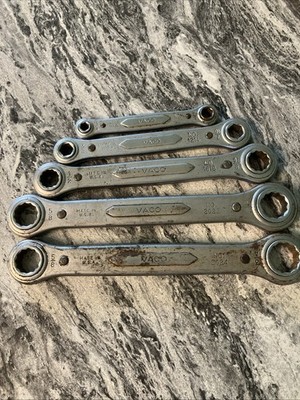 5x VACO Ratcheting Wrenches 1/4-3/4 Made in USA