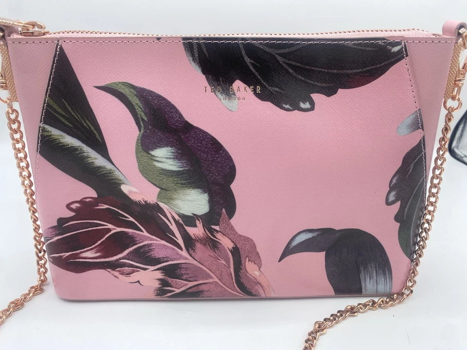 Bolso Bandolera Ted Baker Julia Eden Cuero Rosa - Rosa con Cadena Oro Rosa Foto 3 de 4