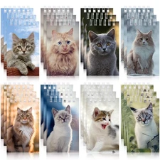 Teling 24 Pcs Cute Cat Party Favors Cat Mini Notepads Spiral Pocket Notebook ...