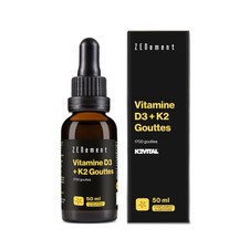 Vitamine D3 + K2 Gouttes - 1000 UI D3 & 20 µg K2VITAL - 1700 Gouttes, 50 mL