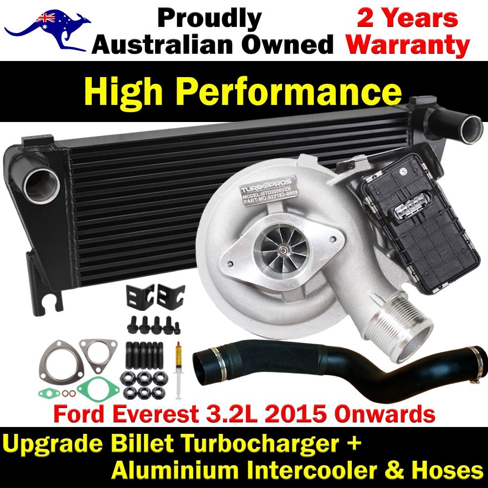 Upgrade Billet Turbocharger&Intercooler+Hoses For Ford Everest 3.2L 2015 Onwards