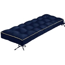 Outdoor Bench Cushion, Tufted Patio Seat Pad for Garden 48X18X4 inch Blue