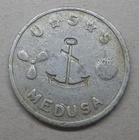 USS Medusa AR-1 Ships Service 5 Cents Trade Token US Navy Repair Ship 23mm