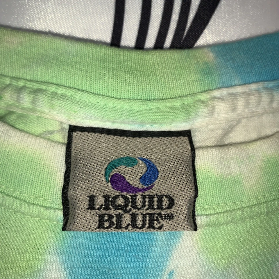 Camiseta Vintage Yes Liquid Blue Tie Dye Roger Dean 2002 Concert Tour Grande - Imagem 2 de 4