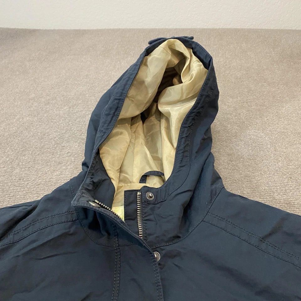 Eddie Bauer Jacket Womens Petite Large Navy Hooded Full Zip Parka Rain Coat - Image 2 of 4
