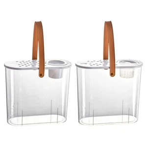 Betta Tank Small Desktop Aquarium for Tropical Tabletop Turtle Tank with Handle