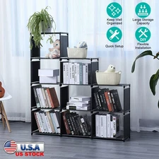 9-Cube Storage Organizer Shelf Closet Cabinet Bookcase Non-Woven Fabric Bins