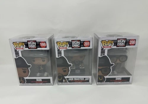 RUN DMC Funko POP! Rocks Set #199, #200, #201 NIB Jam Master Jay 4Ever With Case