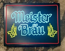 Vintage 1985 Meister Bräu Lighted Bar Sign Miller Brewing Everbrite Beer
