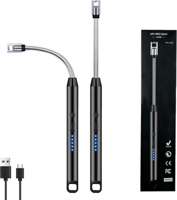 2-Pack USB Rechargeable Electric Arc BBQ Lighter Flameless Flexible Neck JL891