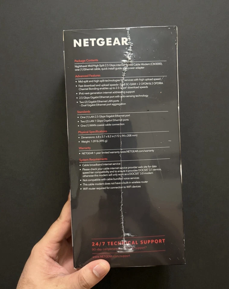 Netgear CM3000 Nighthawk DOCSIS 3.1 Mid-High Split Cable Modem - 2.5Gbps - NEW - Image 2 of 3
