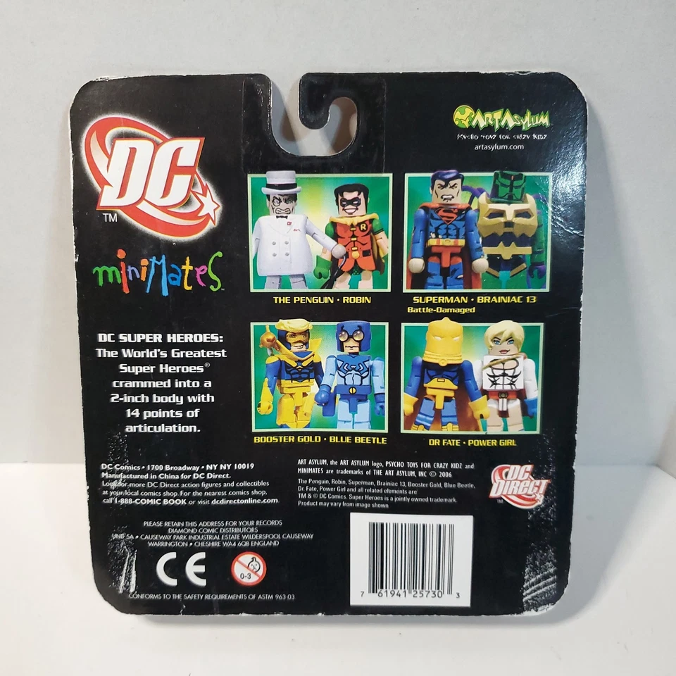 2006 DC Minimates BOOSTER GOLD + BLUE BEETLE 2" Figura Série 2 DANO NA CAIXA - Imagem 3 de 3