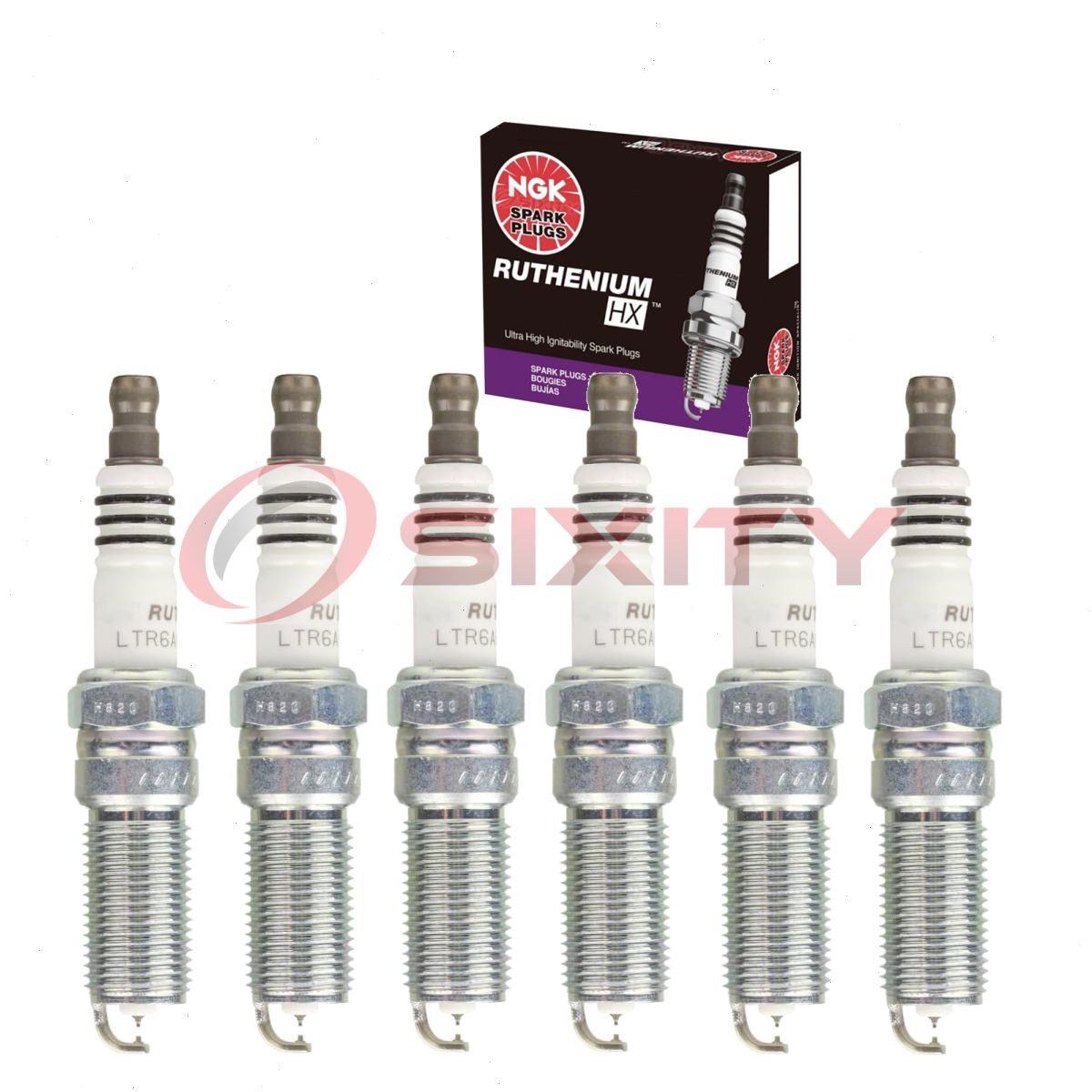 6 pcs NGK Ruthenium HX Spark Plugs for 2007-2009 Suzuki XL-7 3.6L V6 - xy