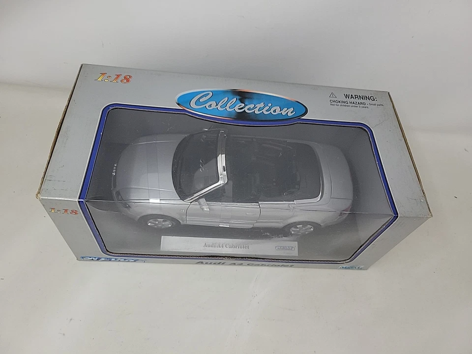 Welly 1/18 Audi A4 Cabriolet Convertible Diecast Silver NISB - Image 3 of 4