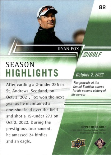 2024 Upper Deck Golf Ryan Fox - Picture 2 of 2