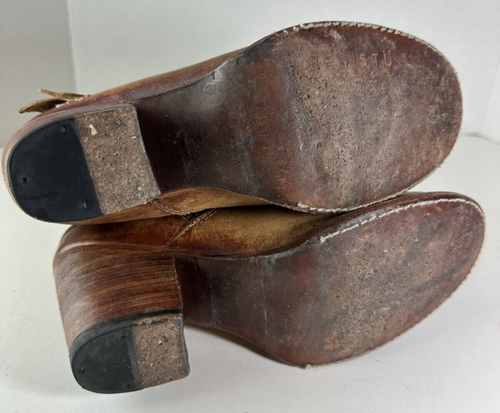 Bed Stu Cobbler Series Distressed Bench Made Ankle Boots Zip Rustic Brown Size 7 - Picture 6 of 13