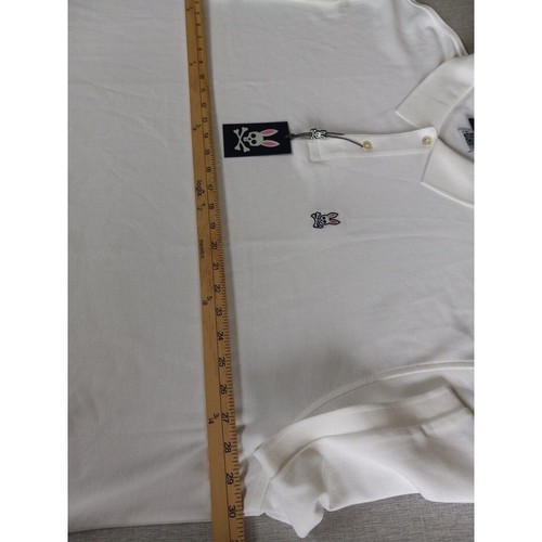 Psycho Bunny Men 4XL Short Sleeve White Knit Polo - Picture 4 of 9