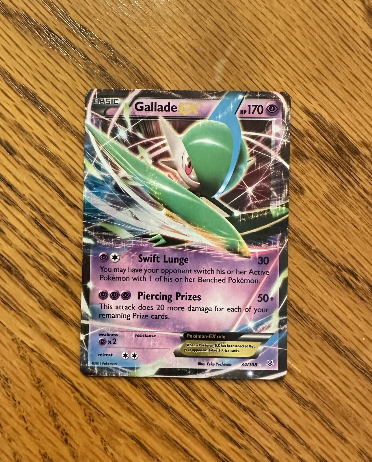 Pokemon Gallade EX 34/108 Roaring Skies Ultra Rare Holo NM
