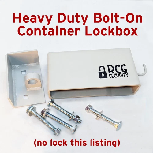 Heavy Duty Bolt-On Container Lockbox w/ Lock Box Mounting Template (no lock)