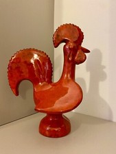 Gallo in Ceramica Smaltata Rossa dì Bitossi By Aldo Londi, Italia anni 60