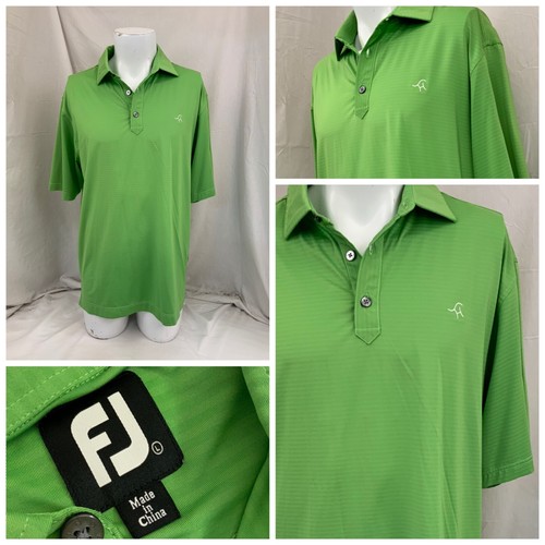 Footjoy Golf Shirt L Green Stripe Poly Stretch Short Sleeve Polo YGI P2-242 - Bild 1 von 10