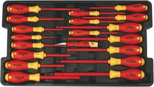 32095 Slotted and Phillips Insulated Screwdriver Set, 1000 Volt, 19 Piece