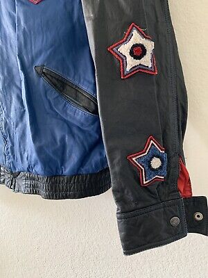 80's Run DMC Style Adidas Jacket Hip Hop Bomber Leather 80's Run DMC Style Adidas Jacket Hip Hop Bomber Leather