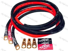 Sky High Oversized 4 Gauge AWG Big 3 Upgrade RED/BLACK Electrical Wiring Kit