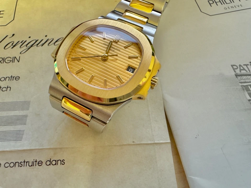 COMO NUEVO VINTAGE Patek Philippe Nautilus 3800/001 2 tonos con caja/papeles originales Foto 3 de 4