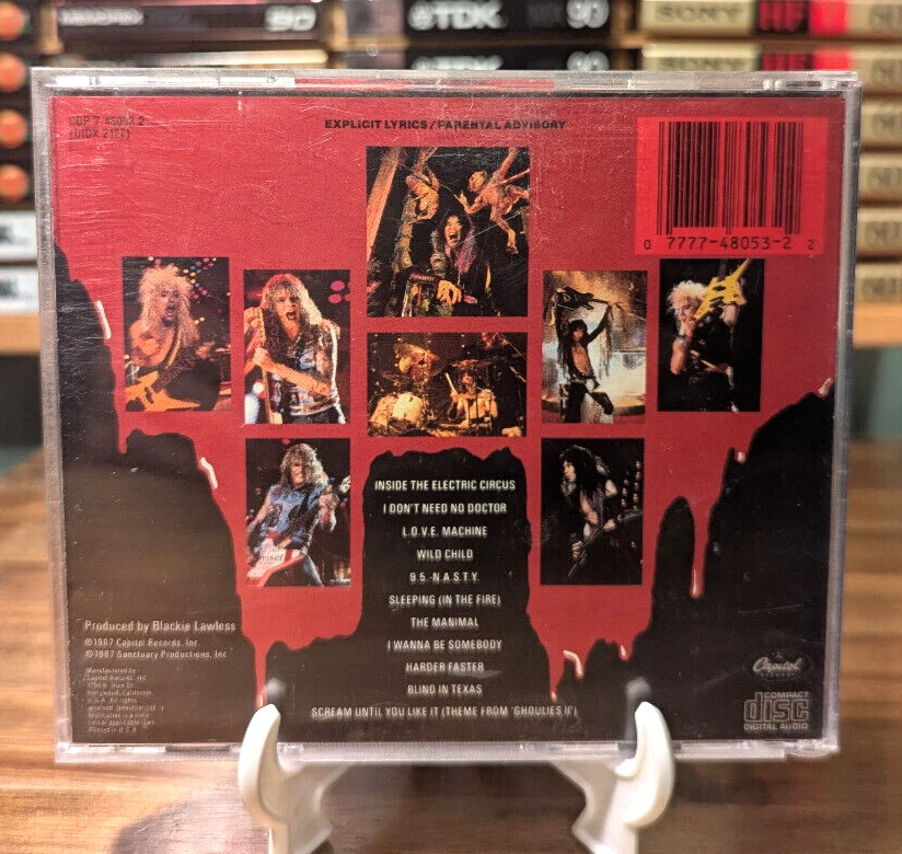 W.A.S.P. WASP Live In the Raw CD 1987 CAPITOL RECORDS EARLY PRESS Red Label Foto 2 de 3