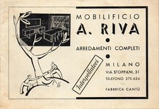 ARREDAMENTO , pubblicita'  , mobilificio A. Riva  , Milano  , Cantu'