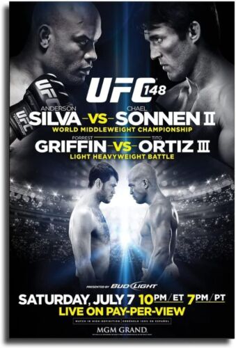 Fight Poster UFC 145 Anderson Silva Vs Chael Sonnen 2 11X16 Griffin Vs Ortiz - 第 1/1 張圖片