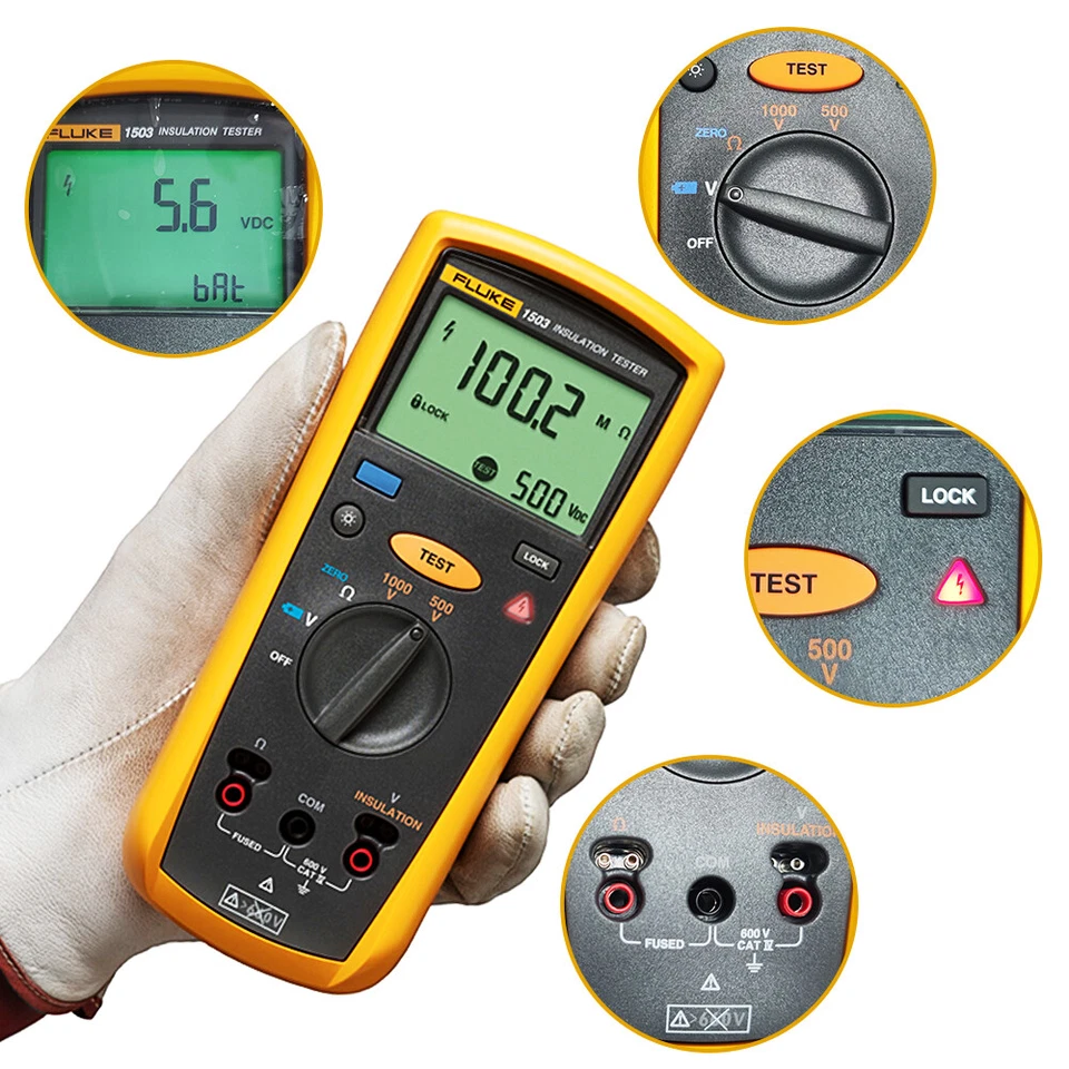 Fluke 1503 Digital Insulation Resistance Meter Megger 2000 M? Backlight CAT IV - image 4 of 4