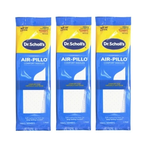 3 Pack Dr. Scholls Comfort Air-Pillo Men Size 7-13 / Women Size 5-10 1 Pair Each