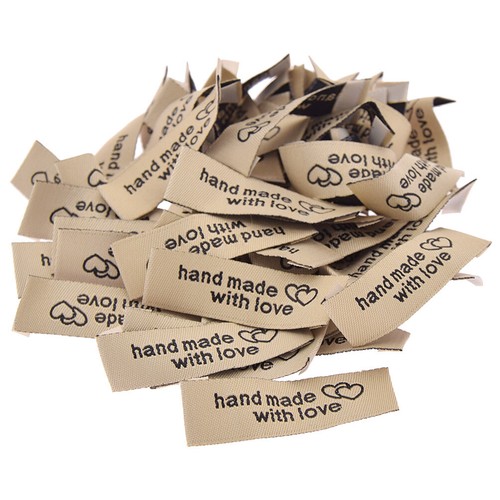 50Pcs hand made with love Clothing Labels For Bag Jeans Sewing Tags Accessories - Bild 4 von 9