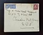 JAMAICA Caribbean KGV Cover Nine Pence 9d Camden New Jersey USA — photo 1