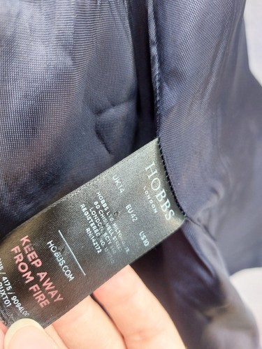 Hobbs Blue 100% Linen Jacket, Women's Formal Smart Work Blazer- Size 14 - Picture 13 of 13